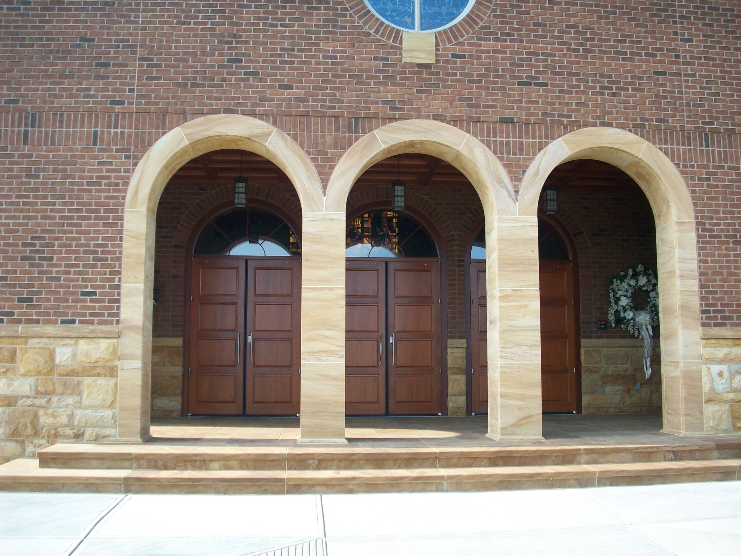 Worship platform millwork with concealed storage and trim details (portfolio image 10)