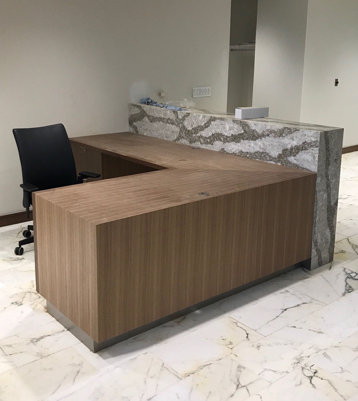 Built-in office storage and display shelving by Tech 2000 Woodworks (portfolio image 14)