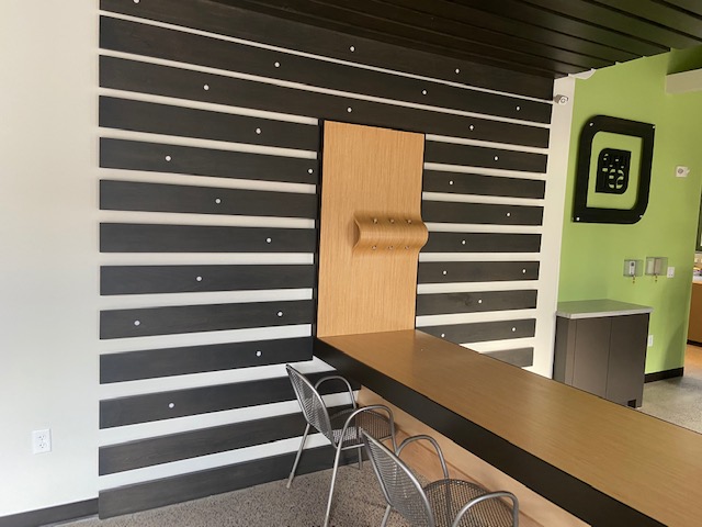 Host stand and server station millwork for a restaurant project (portfolio image 6)