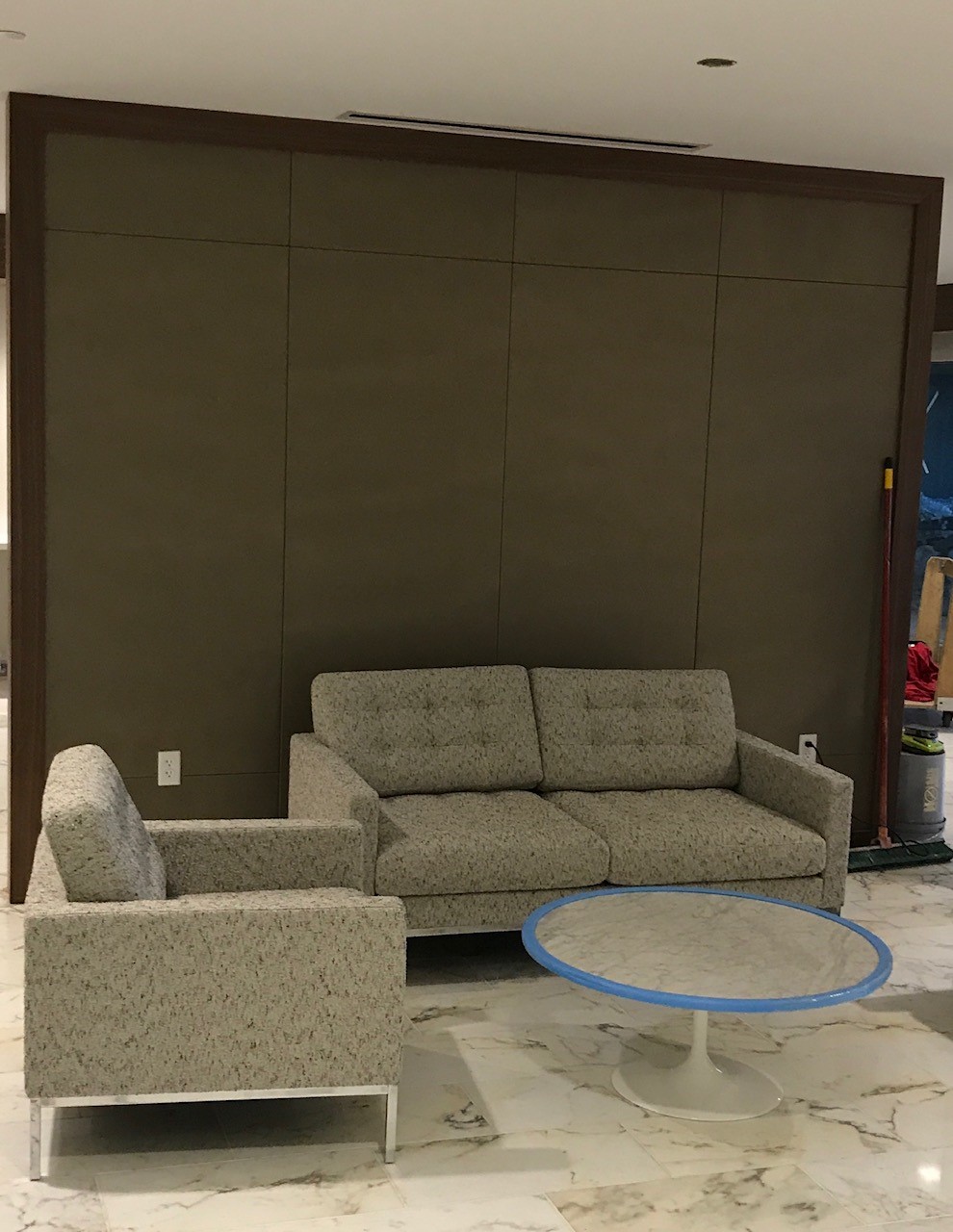 Laminate breakroom casework with solid surface counters (portfolio image 8)