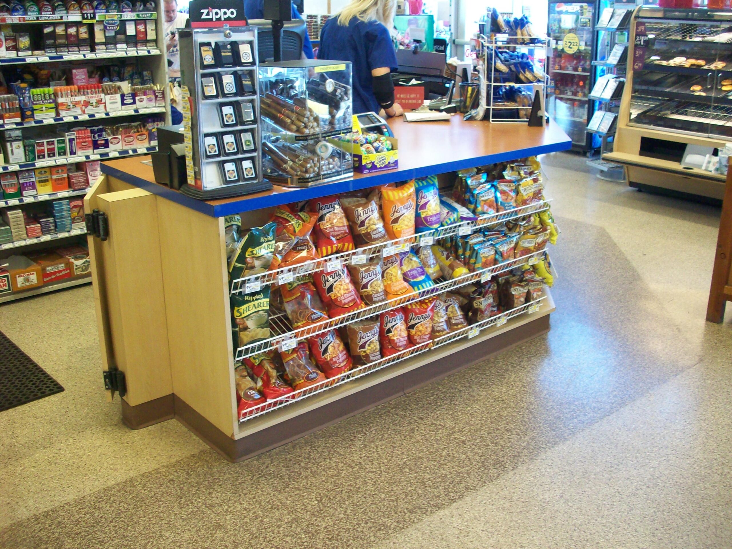 Retail cash wrap and product display fixtures by Tech 2000 Woodworks (portfolio image 5)